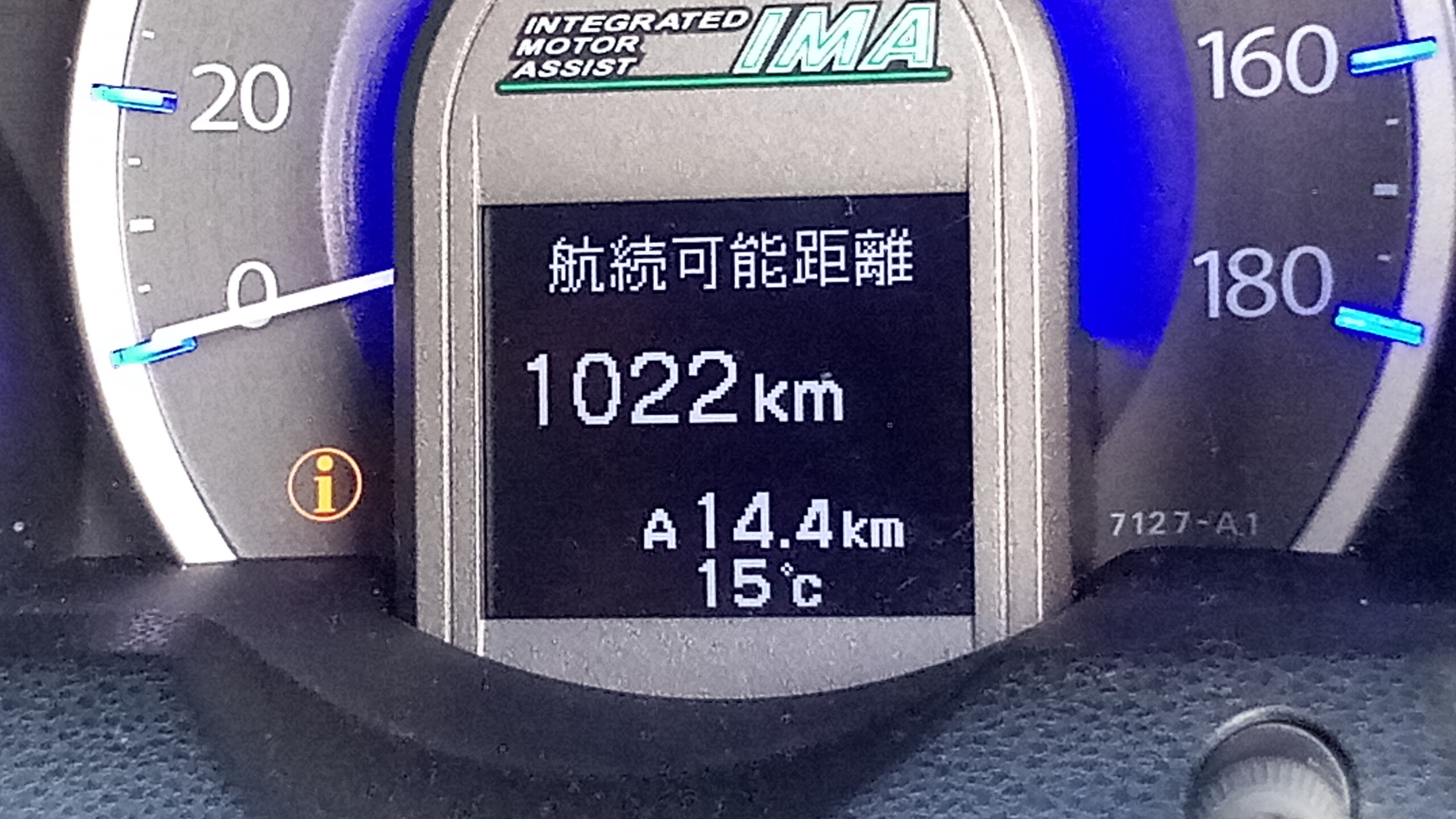 フィットハイブリッド GP1の航続可能距離が1000kmを超えたメーター実車記録